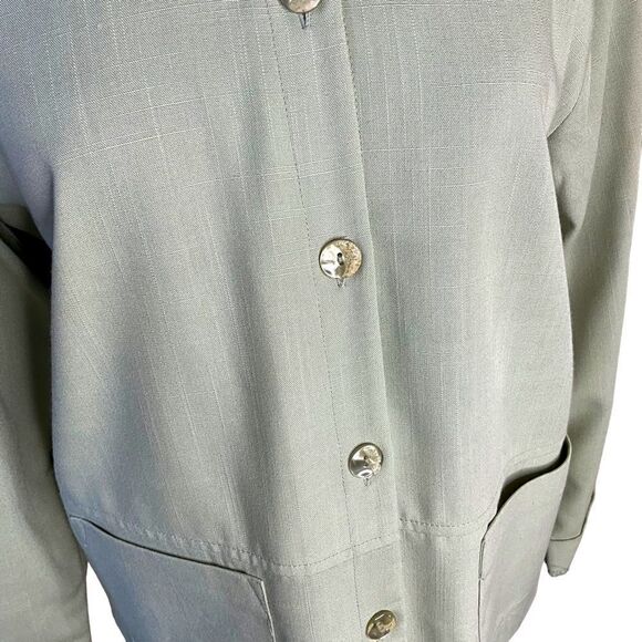 SAG Harbor Petite Blazer Size 6P Pale Green Front Pockets - Picture 3 of 11